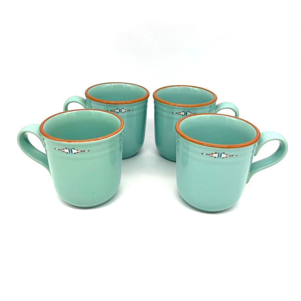 Vintage Noritake Boulder Ridge 8674 Set of 4 Stoneware Coffee Mugs Southwest